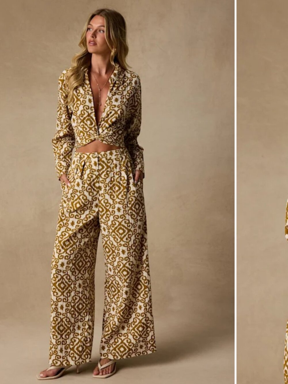 Cove Ivory and Tan Boho Print Set
